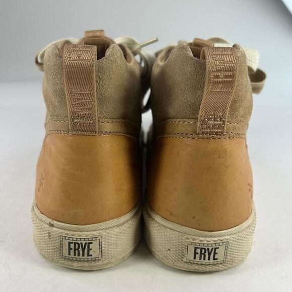 Gia Lug Suede Trail Sneakers US 10 M Tan Canvas Lace-Up Hi Top Shoes - Picture 6 of 10